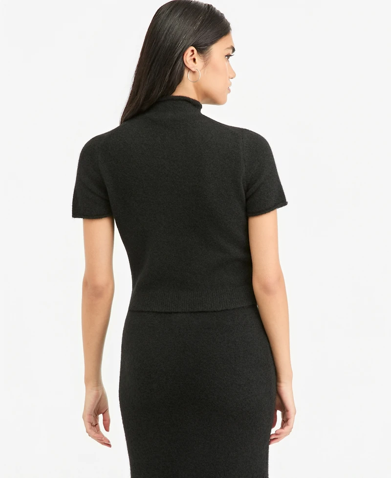 Bar Iii Women's Mock Neck Short-Sleeve Sweater, Macy's Exclusive