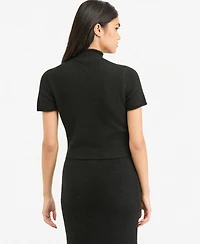 Bar Iii Women's Mock Neck Short-Sleeve Sweater, Macy's Exclusive