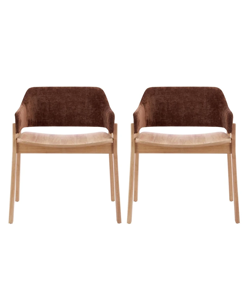 Boyel Living 2-Piece Upholstered Dining Chairs with Arms, Fabric and Natural Rubberwood Frame, Farmhouse Chairs