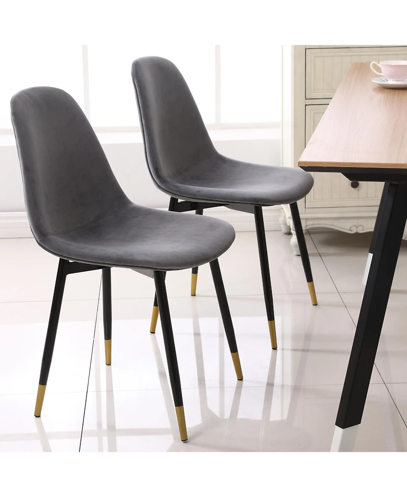 Flynama 5-Piece Contemporary White Round Dining Set, Mdf Table and 4 Velvet Chairs