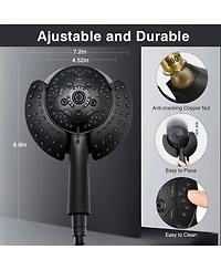 Cyqbd 2.5 Gpm Shower Head Handheld Rain 2-in-1 Hose Trim