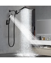 Cyqbd 12" Shower Head Rain Handheld Spray Extension Arm Flow Regulator System