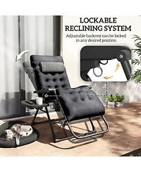 Mountaintop Zero Gravity Recliner Chair with Cup Holder Cushion Foldable Black