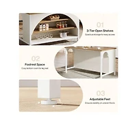 Tribesigns 55" Kitchen Island with Seating and Storage