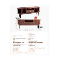 Slickblue Entertainment Center for TVs up to 58 Inch with Storage Drawer, Open Shelves and Rolling Door