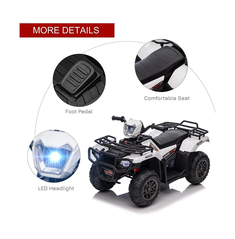 Sevorley 12V Kids Electric Rechargeable Ride-On Car with Led Lights and Music, Ages 3-6 Years