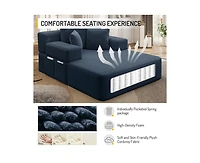 Rainsken Convertible Corduroy Sleeper Sofa with Removable Washable Cover,Side Storage High-Density Sponge,Side for Apartment Home,Small Spaces