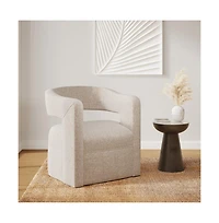 Jofran Lexy Modern Sculpted Curved Upholstered Swivel Accent Chair