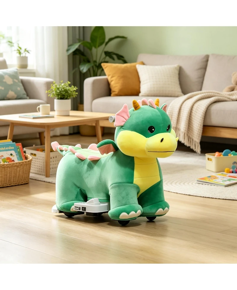 Sevorley 6V Electric Dinosaur Ride-On Toy with Forward Drive and Music, Ages 18-36 Months