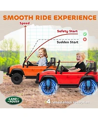 Sevorley 12V Land Rover Defender 110 Svx Kids Ride-On Truck with Parental Remote Control & Led Lights, Ages 37-60 Months