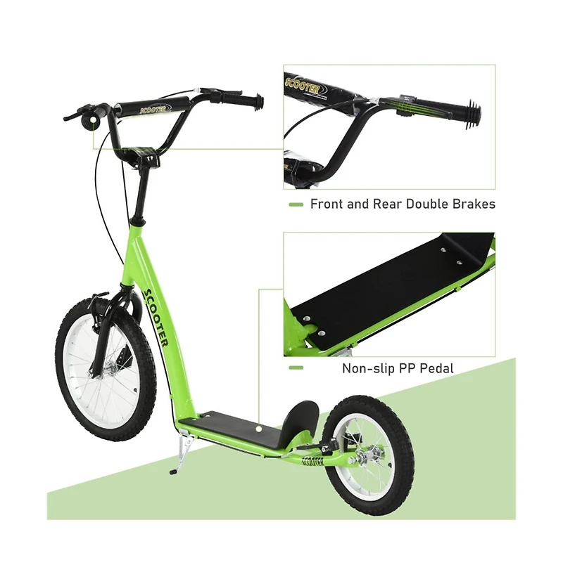 Sevorley Adjustable Handlebar All-Terrain Tires Kids Kick Scooter, Ages 3+