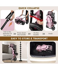 Sugift 4-in-1 Double Pet Stroller with Detachable Carriers and Travel Carriage for Two Pets