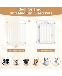Sugift 8-Panel Tall Plastic Dog Playpen Indoor Outdoor Puppy Pen with Locking Door