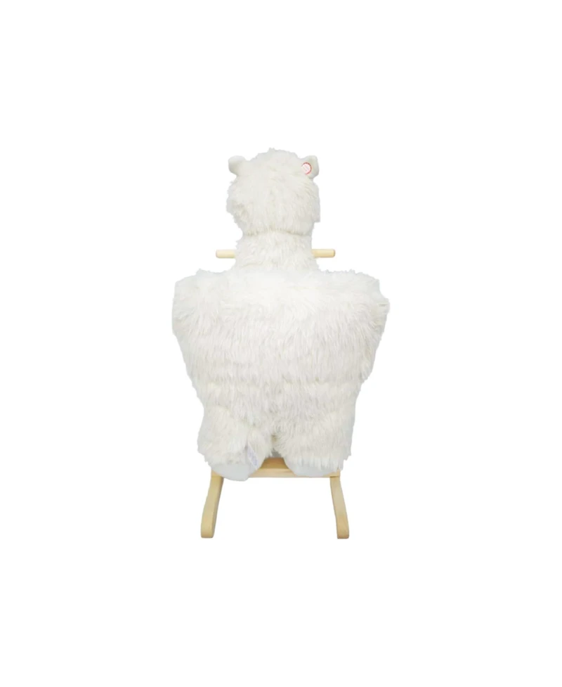 Sevorley Plush Alpaca Rocking Ride-On Toy with Safety Belt and Sound Effects, Ages 1-3