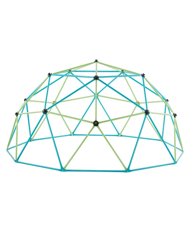 Slickblue 10 Ft Metal Geometric Kids' Climbing Dome with Octopus Net and 2 Basketballs, 1000 lbs Capacity, Ages 3-10