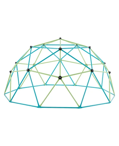 Slickblue 10 Ft Metal Geometric Kids' Climbing Dome with Octopus Net and 2 Basketballs, 1000 lbs Capacity, Ages 3-10