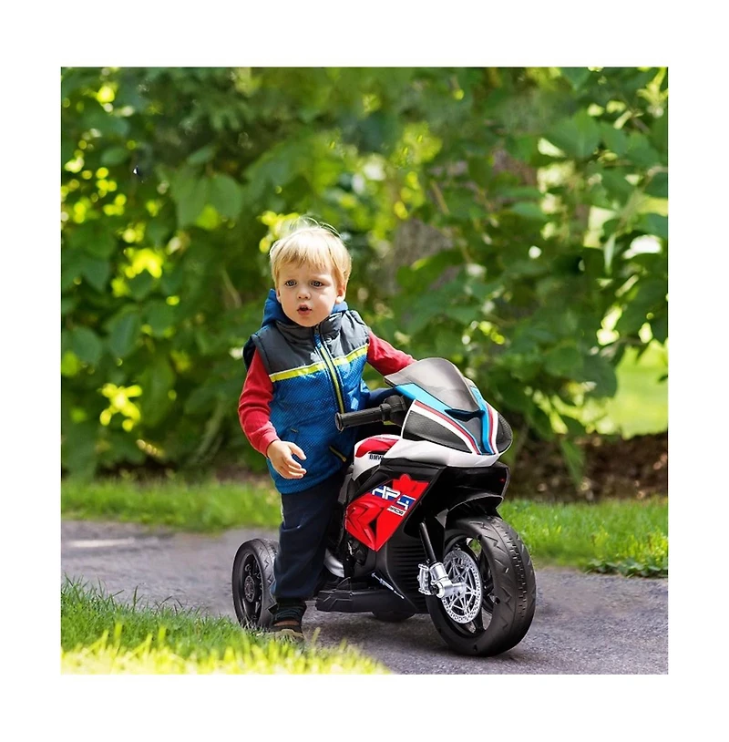 Sevorley 6V Rechargeable Kids Electric Ride-On Motorcycle with Training Wheels and Led Lights, Ages 18 Months-5 Years