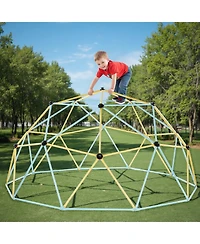 Slickblue Kids Climbing Dome with Basketball Hoop and Octopus Net, 120" x 120" x 60", 1000 lb. Capacity, Ages 3-10