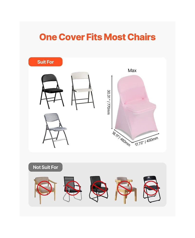 Sugift 50 Piece Spandex Stretch Chair Cover Set for Wedding Reception and Event Seating