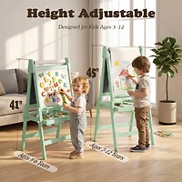 Kinder King 3-in-1 Kids Art Easel with Magnetic Whiteboard, Chalkboard, Paper Roll