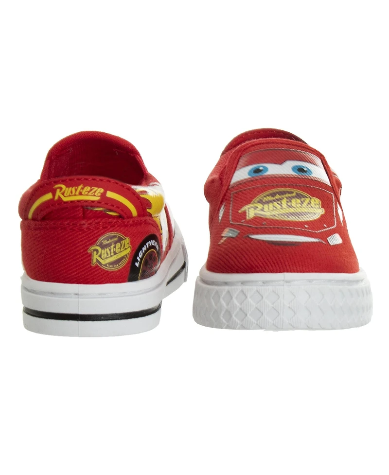 Disney Boy s (7-12) Lightning McQueen Slip-On Canvas Sneakers