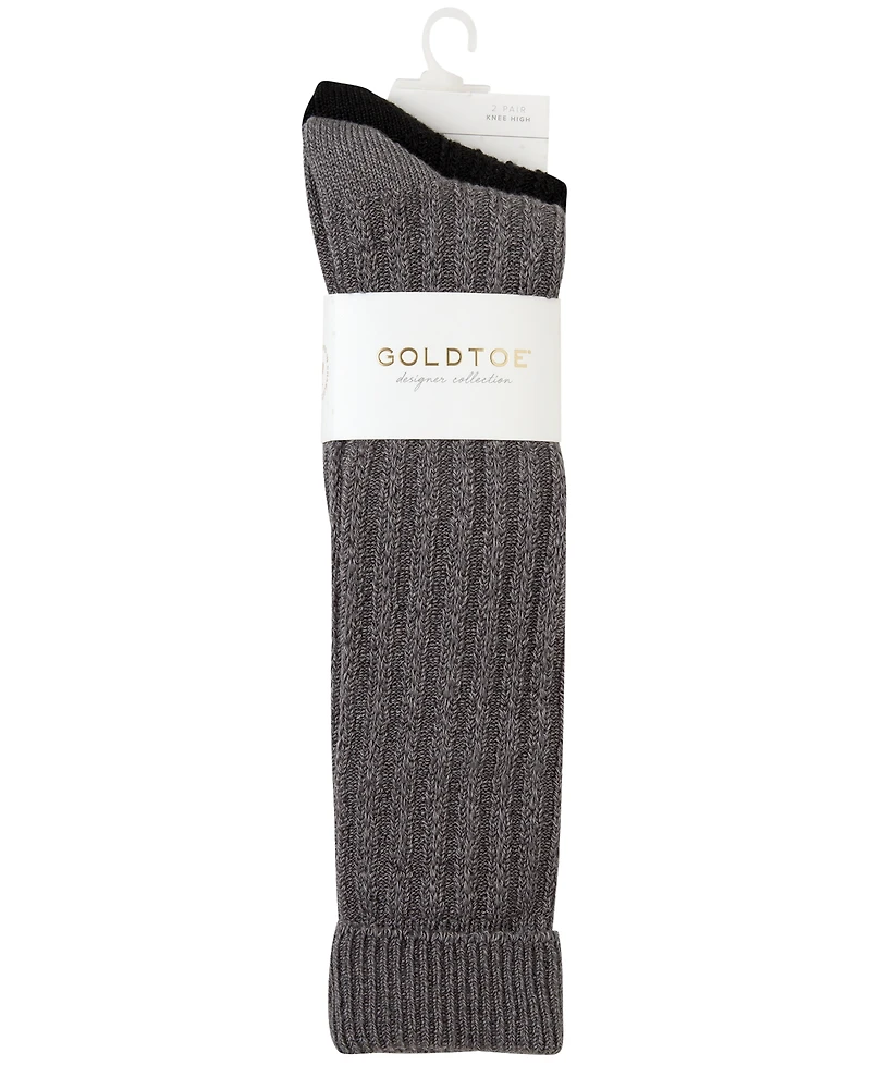 Gold Toe Women's Over-the-Knee Tuckstitch Reinforced Toe Socks, 2-Pack