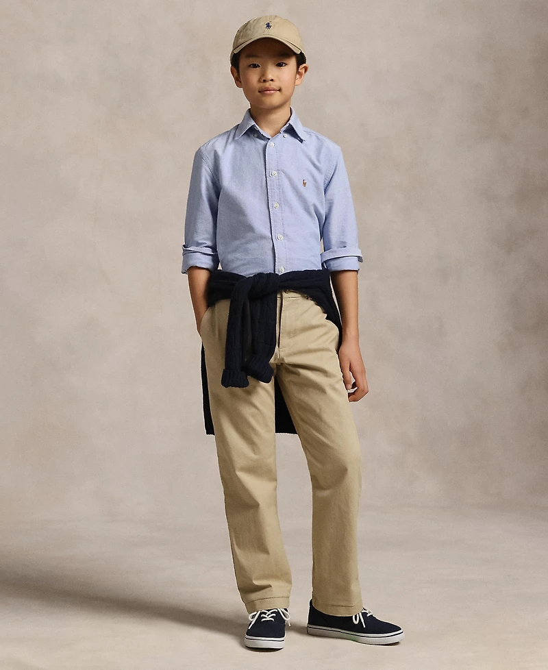 Polo Ralph Lauren Big Boys Embroidered Pony Logo Cotton Oxford Shirt