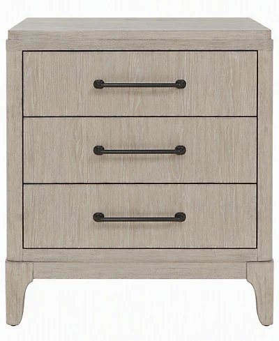 Sadie Three Drawer Wood Nightstand, Macy's Exclusive