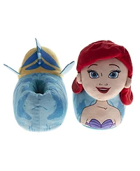 Disney Little Mermaid 3D Ariel and Flounder Girls (5- 6 to 13- 1) Slippers Warm, Fluffy, Comfortable House Footwear