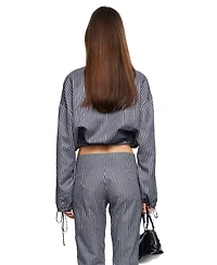 Lioness Women's Totti Cropped Turtleneck Stripe Windbreaker