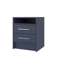 Flynama Alby Nightstand, 2 Drawers and Shelf, 19.9"H