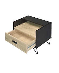 Flynama 1-Drawer Nightstand with Hairpin Legs