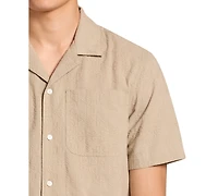 Michael Kors Men's Embroidered Camp Collar Short-Sleeve Shirt