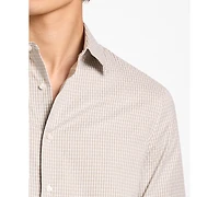 Michael Kors Men's Check-Print Long-Sleeve Cotton Shirt