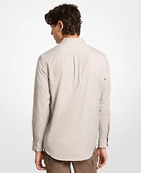 Michael Kors Men's Check-Print Long-Sleeve Cotton Shirt