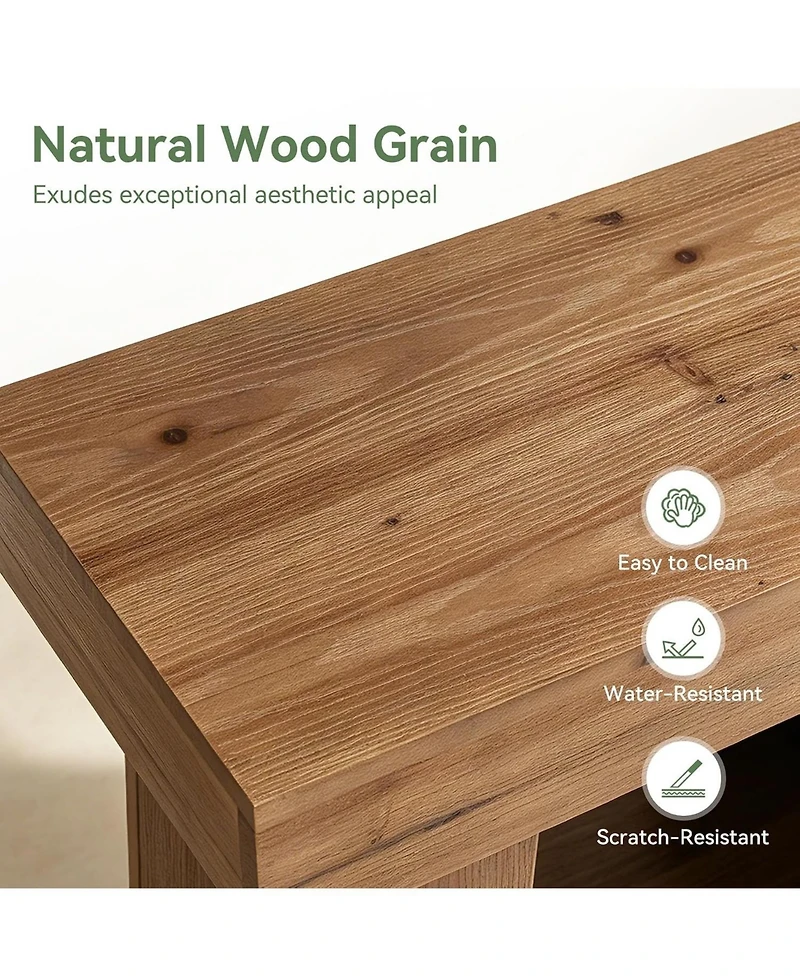 Tribesigns 23.6" Rustic End Table with Storage Shelf