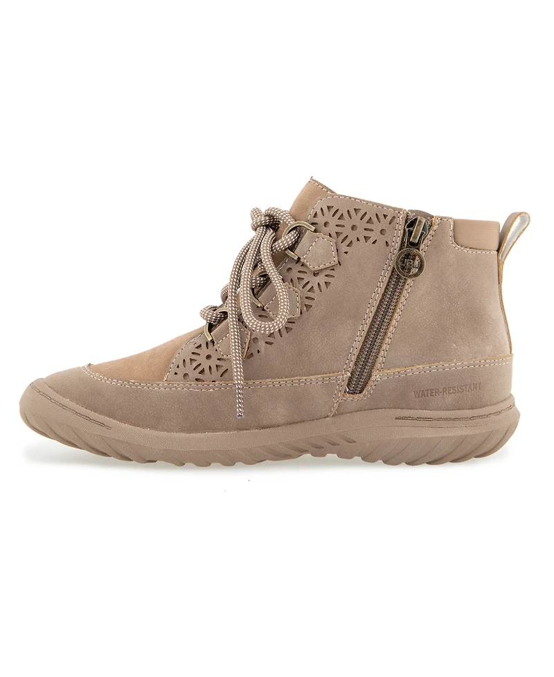 Jbu Women's Roxanne Water-Resistant Lace-Up Casual Booties