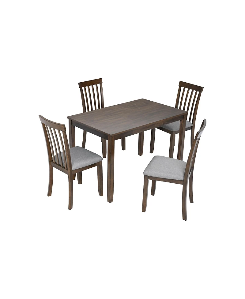 Flynama 45.5 Inch Rectangular Wooden Dining Table, Solid Wood Frame Mdf Veneer 4-Seater Kitchen Table