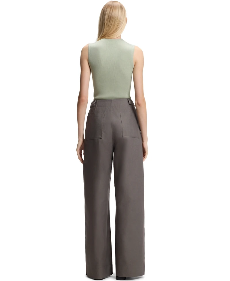 Boss by Hugo Women's Feskies Ribbed-Knit Mock-Neck Sleeveless Top