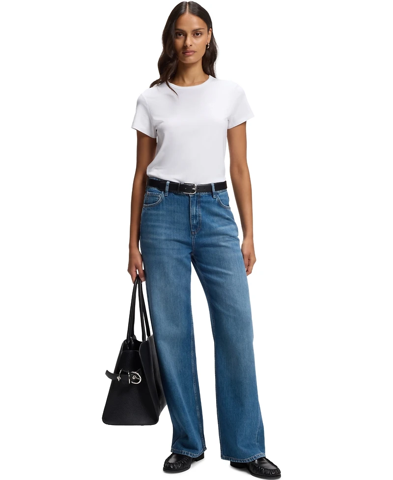Boss by Hugo Women's Evyta Slim-Fit Embroidered Logo T-Shirt