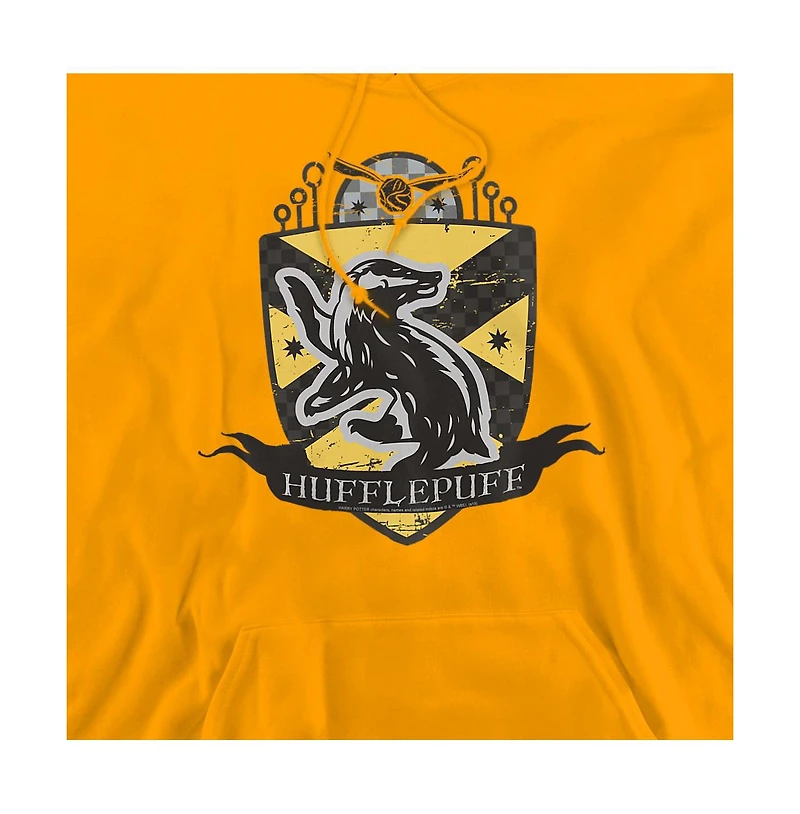 Harry Potter Men's Hufflepuff Quidditch Crest Pull-Over Hoodie