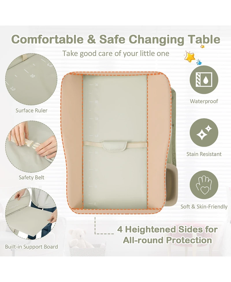 Baby Diaper Changing Table with Water Basin Wheel
