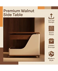 Streamdale Furniture Adjustable Height Portable Side Table with Storage