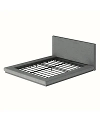 Streamdale Furniture Queen Floating Modern Bed Frame with Padded Headboard and Metal Slats