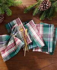 Elrene Holiday Fireside Plaid Napkins, Set of 8