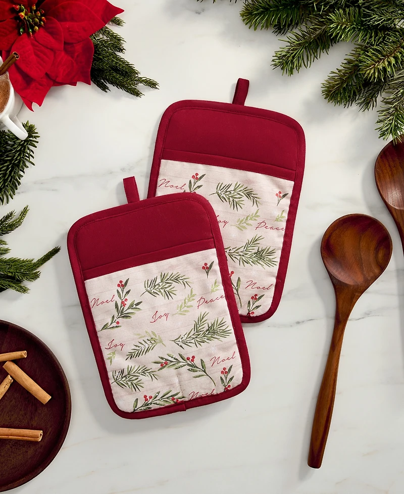 Elrene Holiday Tree Trimmings Oven Mitts, Set of 2