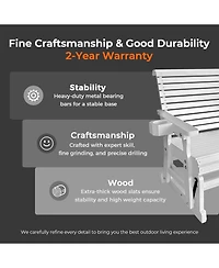 Innovaze Patio Glider with Cup Holders, High Roll Back and Deep Contoured Seat,Heavy Duty 800 Lb (2-Seater
