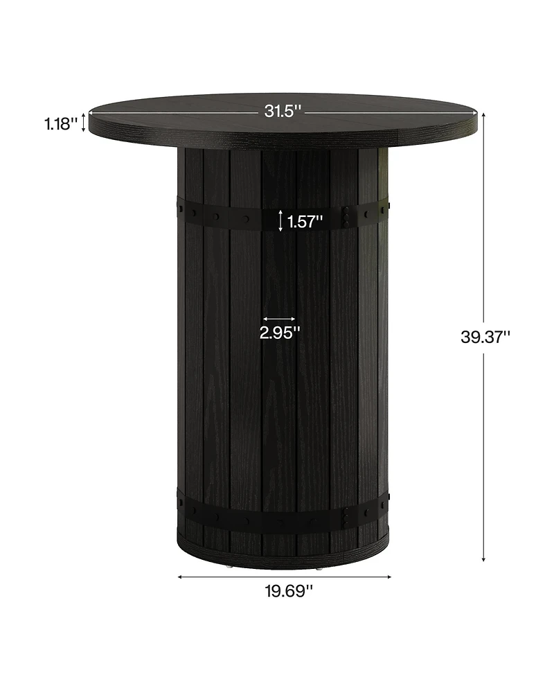 Tribesigns Round Bar Table, 39.4-Inch Bar Height, Bistro Pub Table