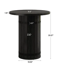 Tribesigns Round Bar Table, 39.4-Inch Bar Height, Bistro Pub Table