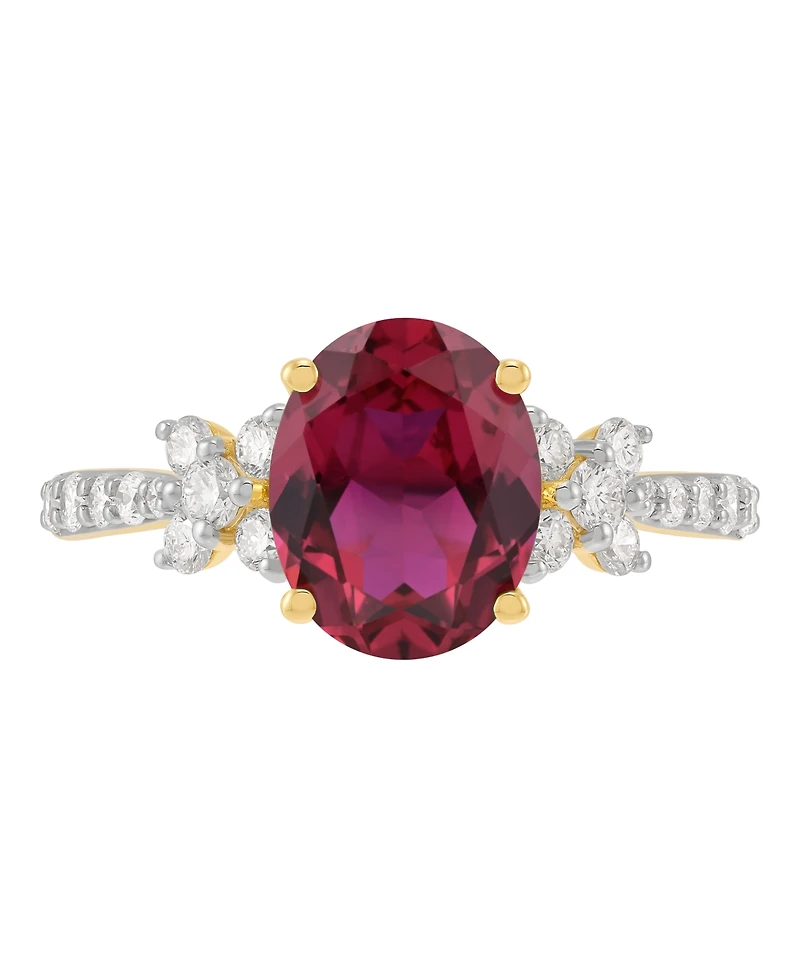 Grown With Love Lab-Grown Ruby (3-1/2 ct. t.w.) & Lab-Grown Diamond (1/2 ct. t.w.) Ring in 14k Yellow Gold